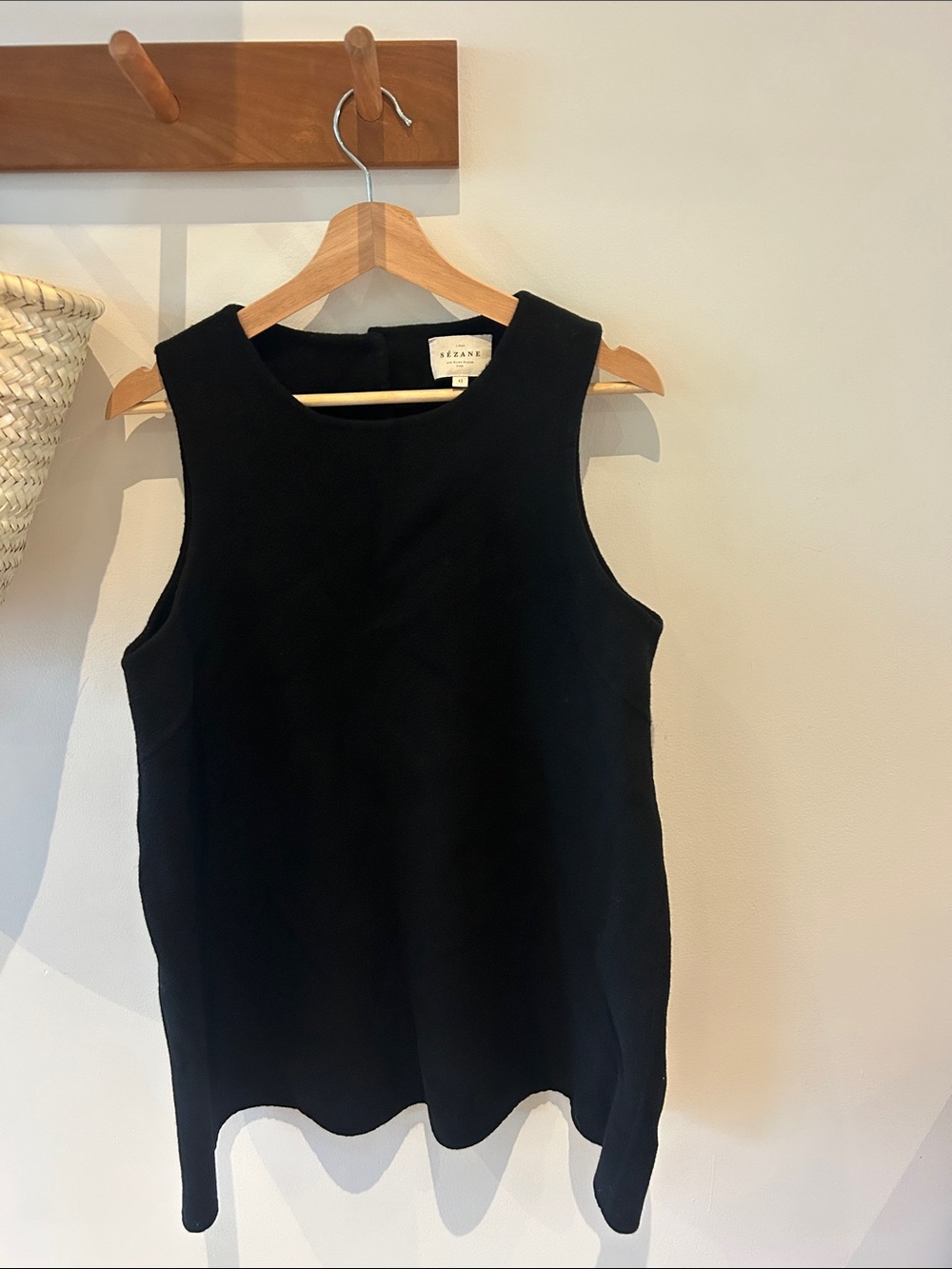Sezane Black Sleeveless Mini Dress